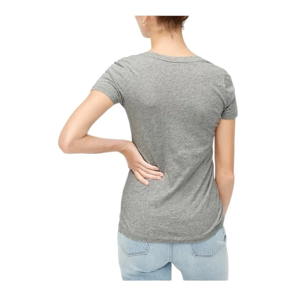 J. CREW-GRAY V NECK TEE-SIZE XXS